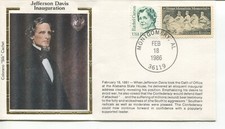 CIVIL WAR JEFFERSON DAVIS INAUGURATION 1861  COLORANO SILK EVENT COVER 1986