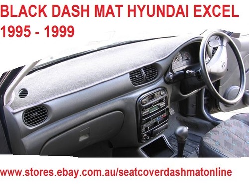 BLACK DASH MAT, DASHMAT DASHBOARD COVER FIT HYUNDAI EXCEL 1995 - 1999 ...