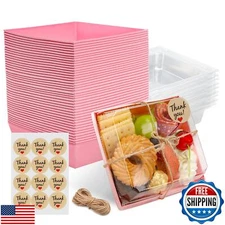 NPLUX Charcuterie Boxes with Clear Lids Mini Bakery Boxes Disposable Treat Bo