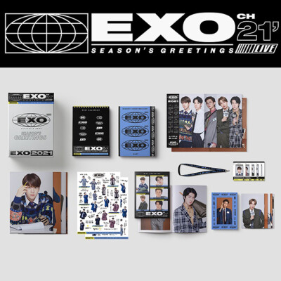 EXO 2021 SEASON S GREETINGS Calendar+Diary+Post Card Set+Poster Set+Sticker+etc