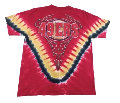 Vintage Y2K San Francisco 49ers NFL Tie Dye Men's 2XL Red Tshirt