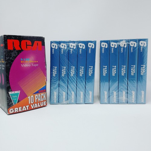 RCA T-120 VHS 6 Hours Hi-Fi Stereo Video Tape 10 Pack Brand New Sealed - Picture 1 of 11