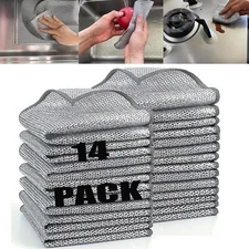 14pack anti-scratch wire cloth single-layer multi-purpose wet&dry cleaning cloth