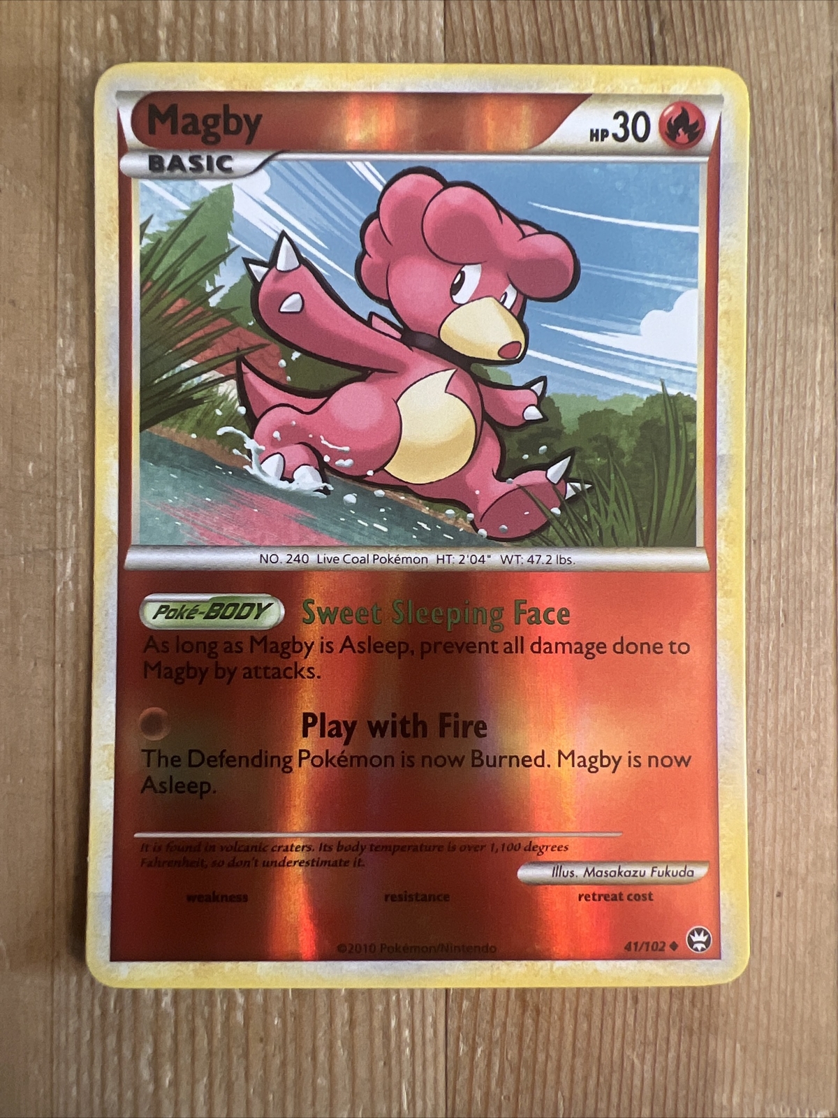 Magby - 41/102 - Reverse Holo NM, English Pokemon Triumphant
