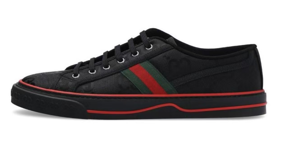 Gucci Tennis 1977 Canvas Casual Sneakers Men's Black 628709 H9H70