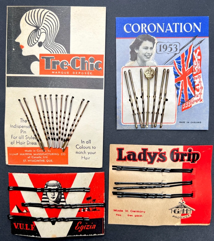 12 Unused Genuine Vintage 1930s - 1950s Hair Pin Display Cards - Old Shop Stock - Image 4 of 4