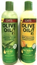 ORS Olive Oil Creamy Aloe Shampoo 12.5 oz and Replenishing Conditioner 12.25 oz