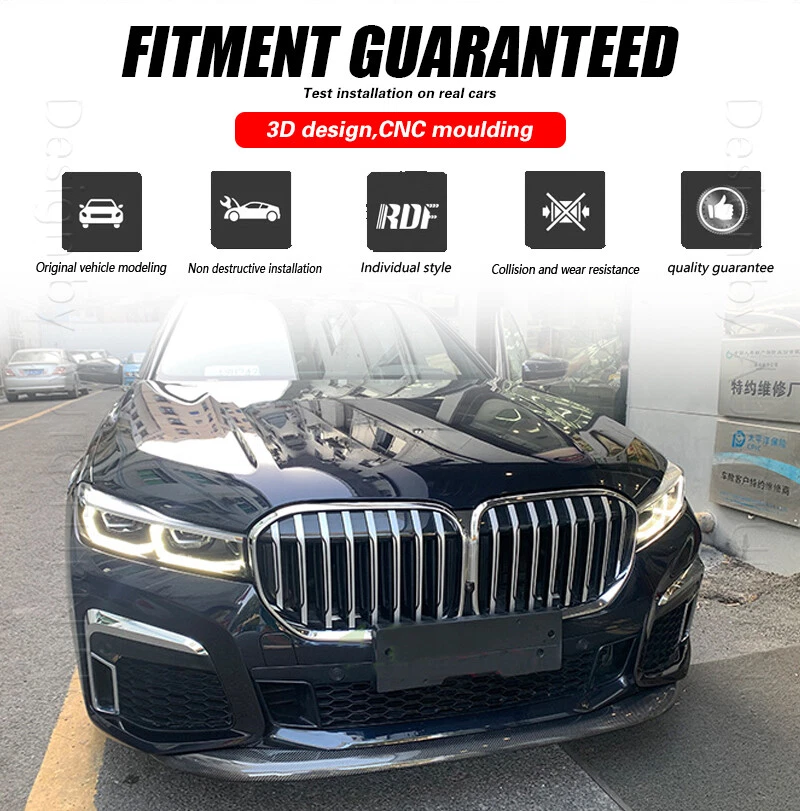 Alerón labial parachoques delantero de fibra de carbono real 19UP PARA BMW SERIE 7 G11 G12 M-Sport Foto 3 de 4