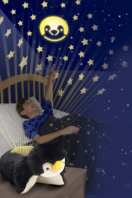 Baby Sleeping Light Lamp Pillow Pet Dream Lites Playful Penguin Starry Sky