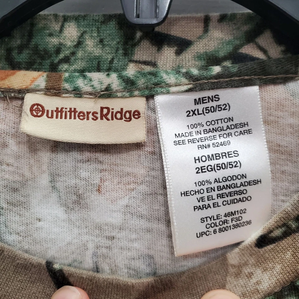 Outfitters Ridge Men's Big & Tall Camo Hunting Long Sleeve Pocket Tee Sz 2XL - Image 4 of 4