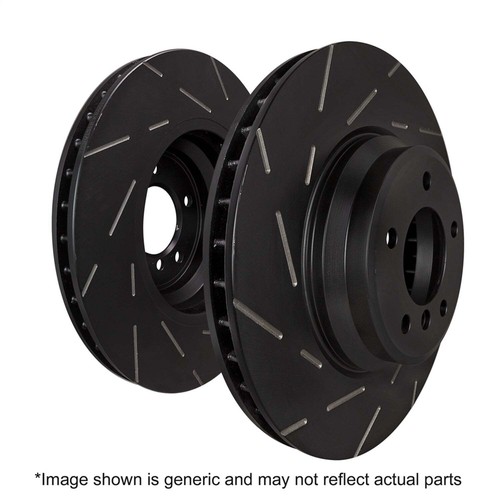 Rotores de freno delanteros ranurados EBC USR356 USR BlackDash para 89-91 Audi 200 Quattro - Imagen 2 de 2
