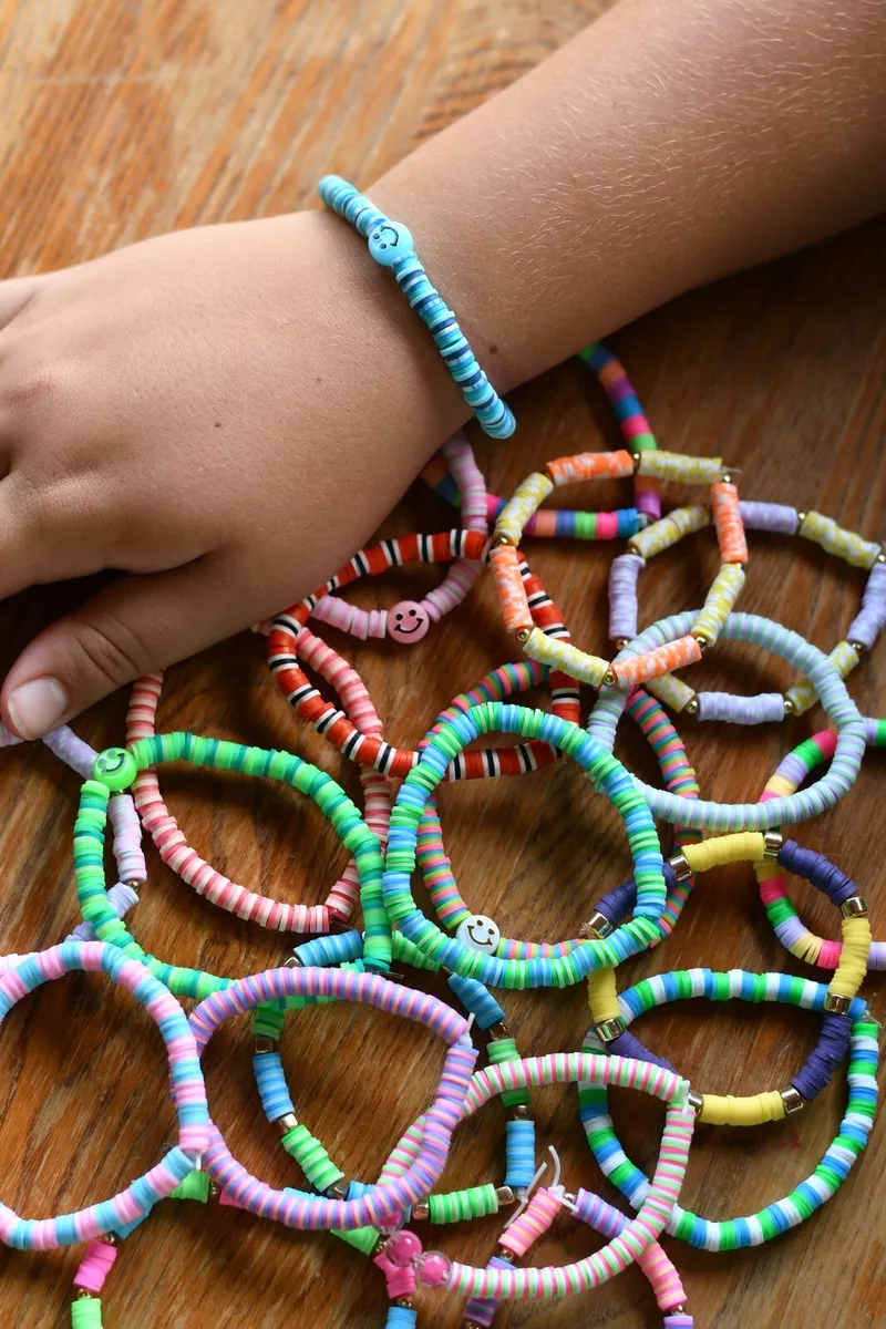 Yellow/ green Clay bead bracelet  Clay beads, Beaded bracelets,  Handcrafted accessories