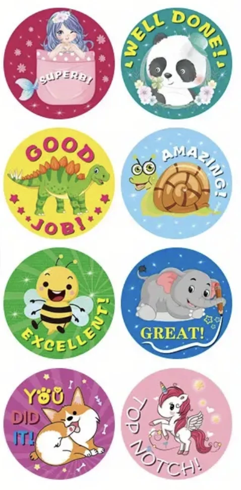 Positive Reward Merit Stickers 2.5cm 50/100pc Kids Teacher Classroom Award
