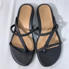 Vionic Womens Prism Black Embellished Rhinestone Thong Sandals Size 5 Orthotic