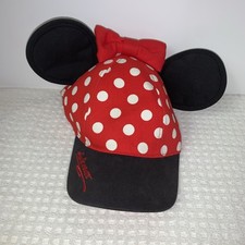 Minnie Mouse Ears Baseball Hat Girls Youth Red Polka Dot Disneyland Ready
