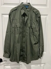 Propper Men’s Tactical Shirt Size Large Dark Green Zip/Button