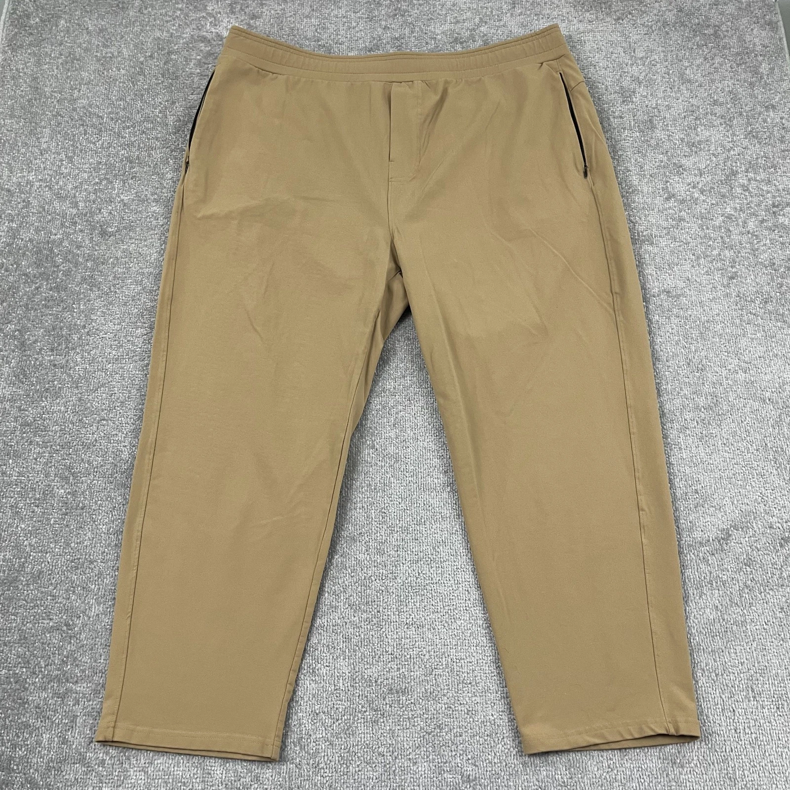 Public Rec Daymaker Pants Men 42 x 27 Brown Tapered Leg Lounge Gym Office Travel