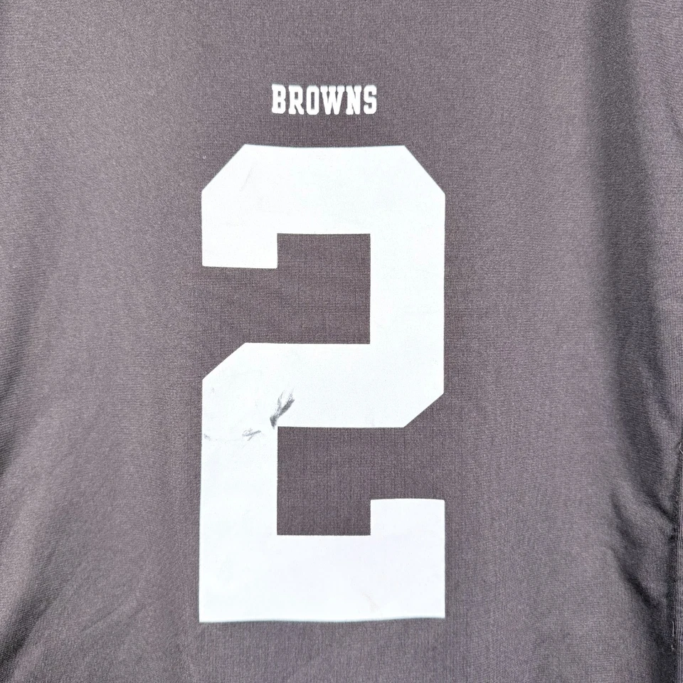 Camiseta deportiva Johnny Manziel #2 Cleveland Browns Nike NFL On Field negra para hombre talla XL Foto 4 de 4