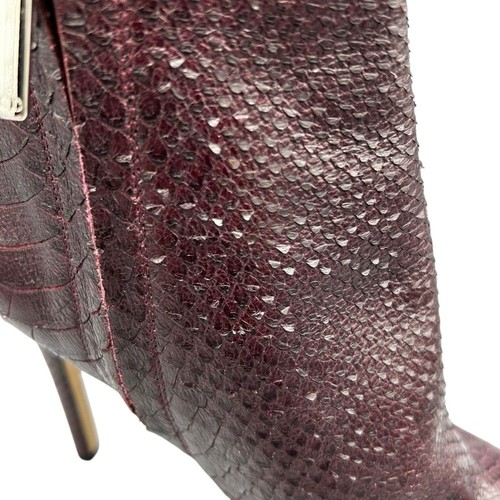 Christian Dior Python Stiletto Ankle Booties Plum Leather 39.5 / 9.5 Italy - Picture 8 of 14