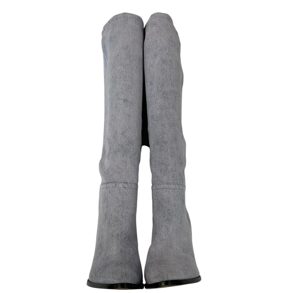 Isabel Marant Lila Denim Ririo Alto Pull On Punta Botas Mujer 37 / EE. UU. 7 Foto 4 de 4