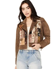 Cleo + Wolf Women's Patchwork Leather Moto Jacket - CLSP23O95
