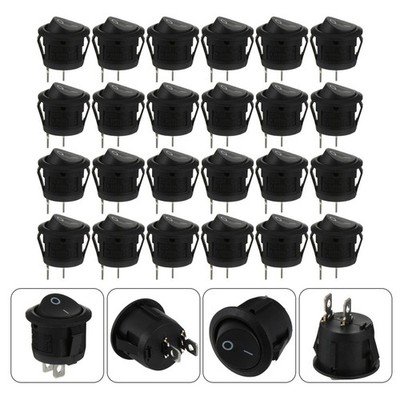24 -pcs -Rockerschalter Ersatz 2 Pin Rund Snap Switch für Autoauto -Boot