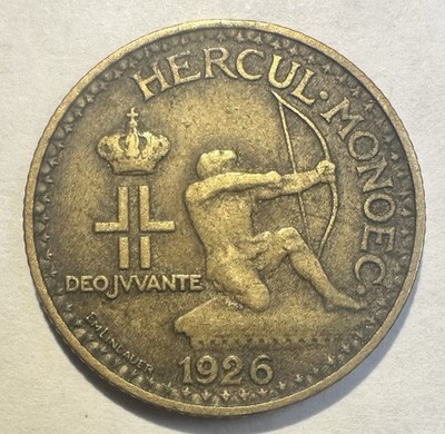 1926 Monaco 1 Franc, VF