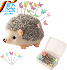 Amerson Nadelkissen Igel Form Niedliches Pin Halter, 100 Bunte Kopfnadeln DIY Se