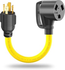 30 Amp 4 Prong Twist Lock to 3 Prong RV Adapter Cord, Generator Plug NEMA L14-30