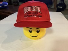 VTG Red Bull Malt Liquor Red YUPOONG Leather Strap-back Hat w Rope - Cool