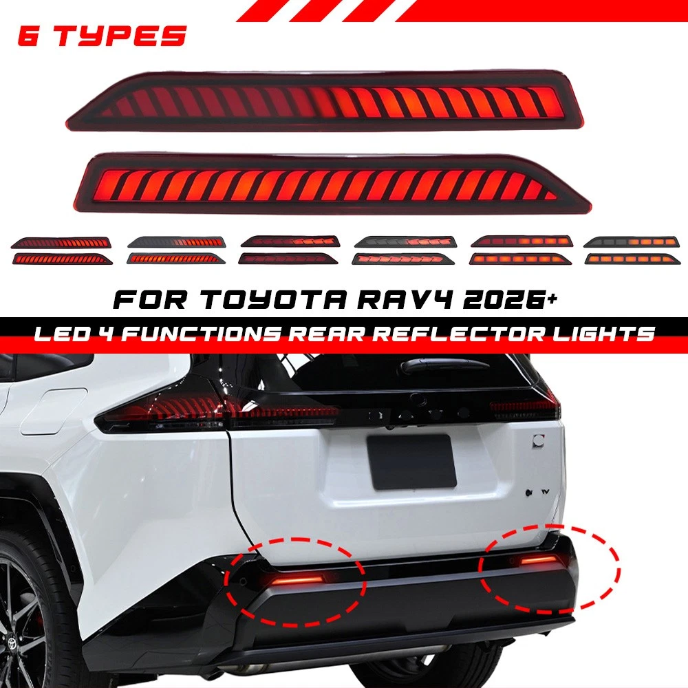 LED Rear Bumper Reflector Fog Light w/ Turn Signal Light For Toyota RAV4 2026+