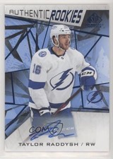 2021 Upper Deck SP Game Used Authentic Rookies Blue Taylor Raddysh #198 Auto 4et