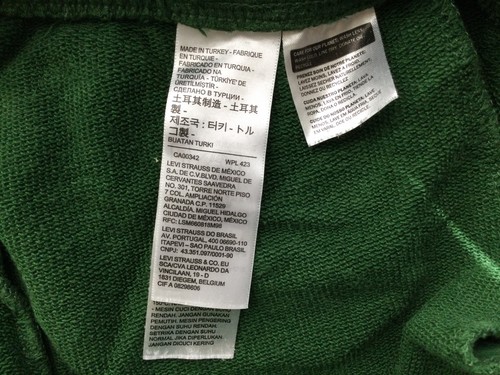 Neu ohne Etikett LEVIS Gold Tab Unisex Jogginghose 100% Baumwolle Grün Gr. L - Bild 11 von 21