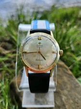 Vtg Zodiac 1950's Glorious Men's 33mm Watch 70 Automatic Gold Tone WORKING!!!