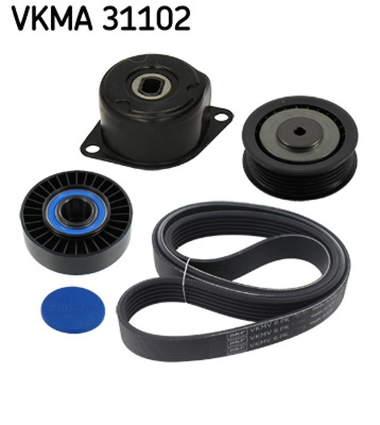 Keilrippenriemensatz Skf Vkma 31102 FüR Vw T4 7DK 70B Transporter 70C 7DB Bus-image