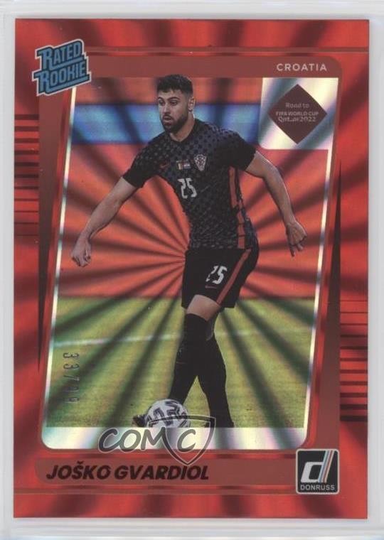 2021-22 Donruss Road to Qatar Holo Red Laser 33/99 Josko Gvardiol Rookie RC 3u4
