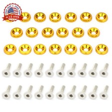 20 Pcs Fender Bumper Aluminum Washer and 20 Pcs Bolt M6x20mm CNC Finishing Washe
