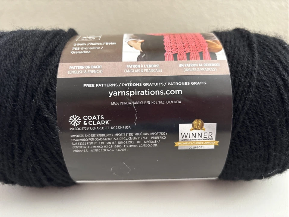 Hilo Red Heart Super Saver - Negro - Lote sin tinte 7 oz/198 g/364 yardas - ENVÍO GRATUITO Foto 4 de 4