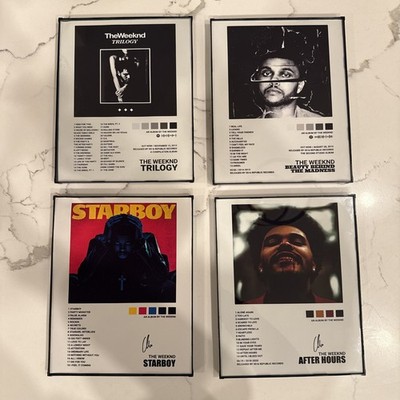The Weeknd Framed Poster Set 8x10 Cover Art And Track list - Set Of 4