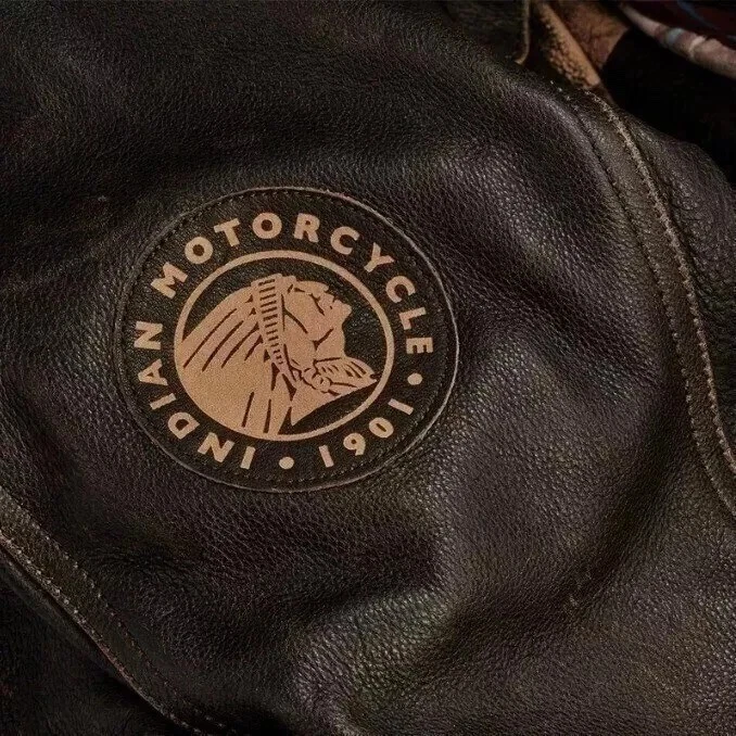 Men's New Indian Motorcycle Distressed Genuine Cowhide Leather Biker Jacket - Image 3 of 4