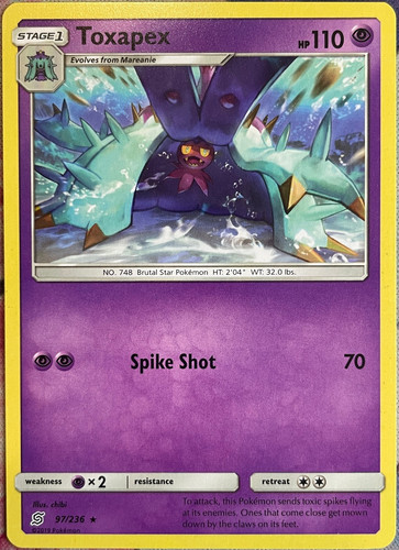 Toxapex Rare - 97/236 - Unified Minds Pokemon 2019