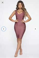 fashion nova mauve bandage dress size large