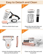 JIGOO Bed Vacuum Cleaner with Dust Sensor Mattress Vacuum Cleaner with UV Light