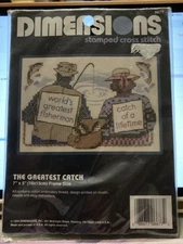 Dimensions Stamped Cross Stitch Kit The Greatest Catch 7 X 5 New Sealed