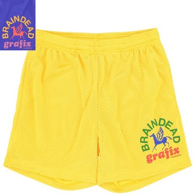 Brain Dead Grafix Team Shorts, Men's Athletic Breathable Mesh Shorts, MSRP $75