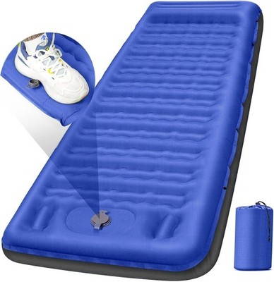 Inflatable Camping Sleeping Pad with Pillow & Pump - 5'' Thick, Lightweight Ma...