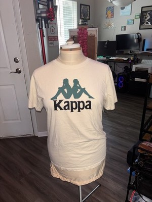 Kappa Omini Logo Graphic T-shirt Cream and Green 