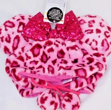 Tokyo Disney  Resort Minnie Fun Cap Ears  Pink Leopard print Japan Limited