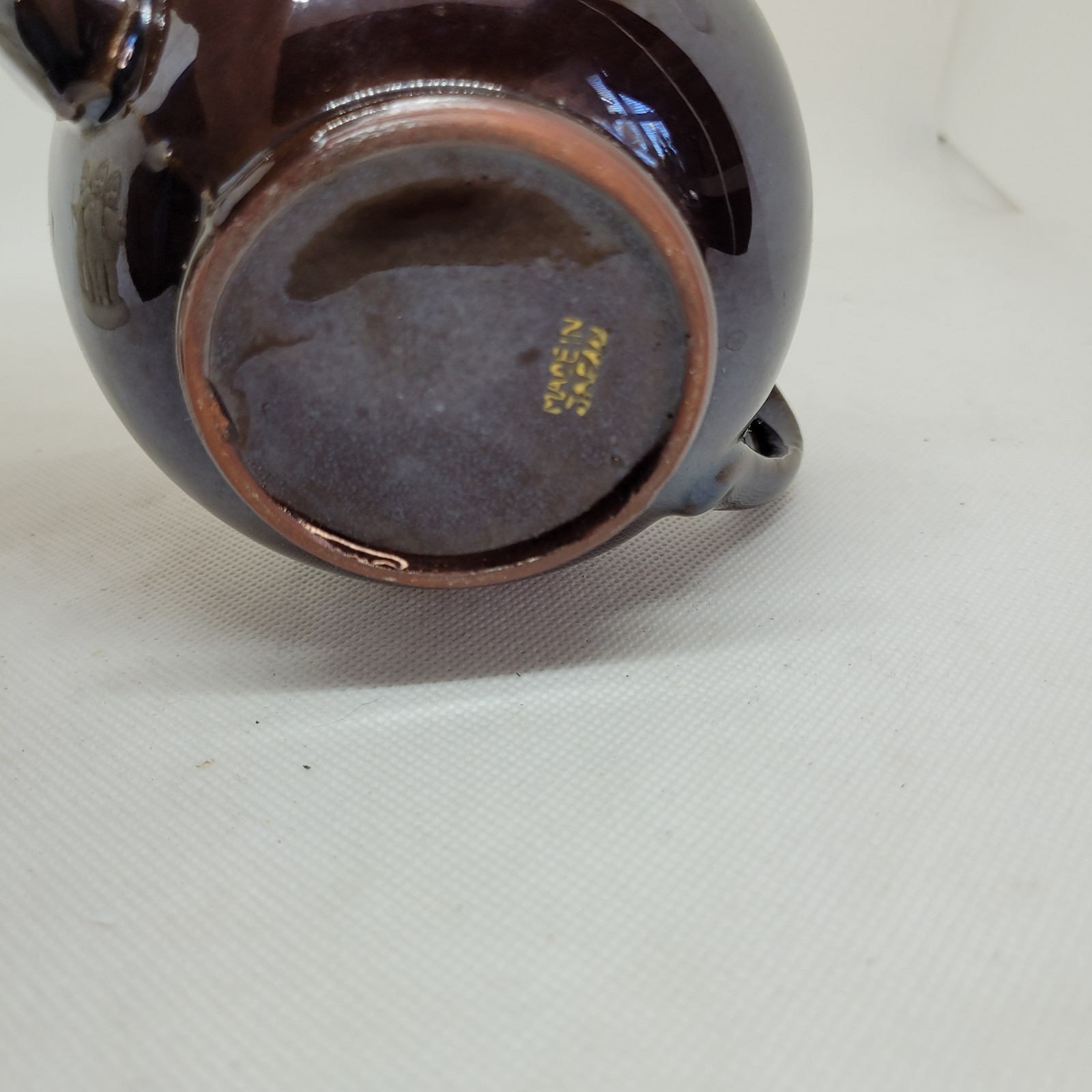 Vintage Floral Ceramic Teapot Brown Tea Pot with Lid Kitchen Decor