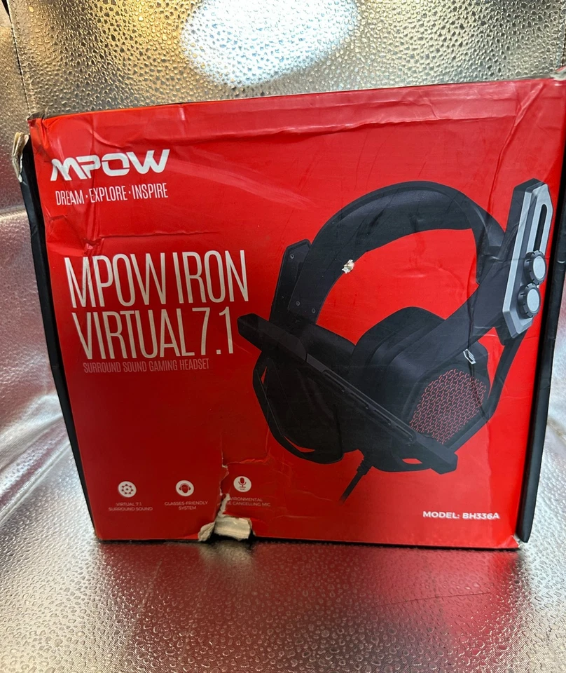 MPOW Iron Virtual 7.1 Surround Sound Gaming Headset Model BH336A - Image 2 of 4